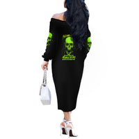 I'm A Nice Person Skull Off The Shoulder Long Sleeve Dress - Wonder Print Shop