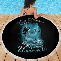 My Demons Tried To Drown Me Mermaid Beach Blanket - Wonder Print Shop
