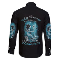 My Demons Tried To Drown Me Mermaid Family Matching Long Sleeve Bodycon Dress and Hawaiian Shirt - Wonder Print Shop