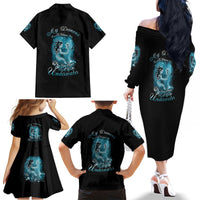 My Demons Tried To Drown Me Mermaid Family Matching Off Shoulder Long Sleeve Dress and Hawaiian Shirt - Wonder Print Shop