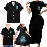 My Demons Tried To Drown Me Mermaid Family Matching Short Sleeve Bodycon Dress and Hawaiian Shirt - Wonder Print Shop