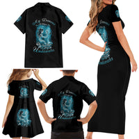 My Demons Tried To Drown Me Mermaid Family Matching Short Sleeve Bodycon Dress and Hawaiian Shirt - Wonder Print Shop