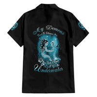 My Demons Tried To Drown Me Mermaid Family Matching Short Sleeve Bodycon Dress and Hawaiian Shirt - Wonder Print Shop