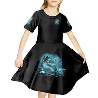 My Demons Tried To Drown Me Mermaid Kid Short Sleeve Dress - Wonder Print Shop