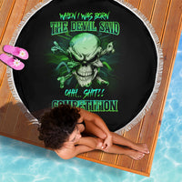 When I Was Born Mad Skull Beach Blanket - Wonder Print Shop