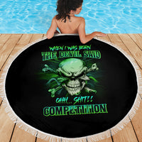 When I Was Born Mad Skull Beach Blanket - Wonder Print Shop