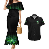 When I Was Born Mad Skull Couples Matching Mermaid Dress and Hawaiian Shirt - Wonder Print Shop