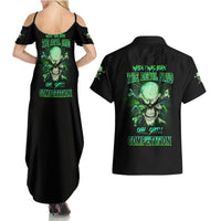 When I Was Born Mad Skull Couples Matching Summer Maxi Dress and Hawaiian Shirt - Wonder Print Shop
