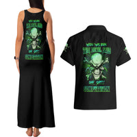 When I Was Born Mad Skull Couples Matching Tank Maxi Dress and Hawaiian Shirt - Wonder Print Shop