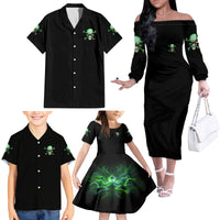 When I Was Born Mad Skull Family Matching Off Shoulder Long Sleeve Dress and Hawaiian Shirt - Wonder Print Shop