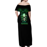 When I Was Born Mad Skull Family Matching Off Shoulder Maxi Dress and Hawaiian Shirt - Wonder Print Shop