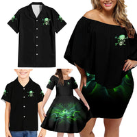 When I Was Born Mad Skull Family Matching Off Shoulder Short Dress and Hawaiian Shirt - Wonder Print Shop