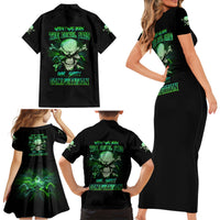 When I Was Born Mad Skull Family Matching Short Sleeve Bodycon Dress and Hawaiian Shirt - Wonder Print Shop