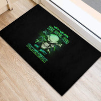When I Was Born Mad Skull Rubber Doormat - Wonder Print Shop