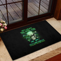 When I Was Born Mad Skull Rubber Doormat - Wonder Print Shop