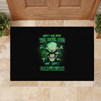 When I Was Born Mad Skull Rubber Doormat - Wonder Print Shop