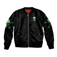 When I Was Born Mad Skull Sleeve Zip Bomber Jacket - Wonder Print Shop