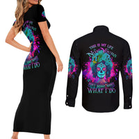 This Is My Life Not Yours Couples Matching Short Sleeve Bodycon Dress and Long Sleeve Button Shirt - Wonder Print Shop