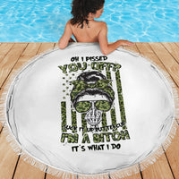 Oh I Pissed You Off Messy Bun Beach Blanket - Wonder Print Shop