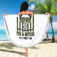 Oh I Pissed You Off Messy Bun Beach Blanket - Wonder Print Shop