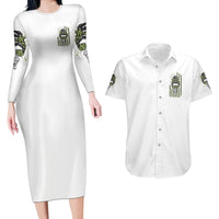 Oh I Pissed You Off Messy Bun Couples Matching Long Sleeve Bodycon Dress and Hawaiian Shirt - Wonder Print Shop