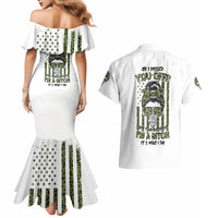 Oh I Pissed You Off Messy Bun Couples Matching Mermaid Dress and Hawaiian Shirt - Wonder Print Shop