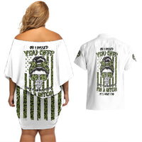 Oh I Pissed You Off Messy Bun Couples Matching Off Shoulder Short Dress and Hawaiian Shirt - Wonder Print Shop