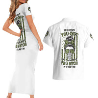Oh I Pissed You Off Messy Bun Couples Matching Short Sleeve Bodycon Dress and Hawaiian Shirt - Wonder Print Shop