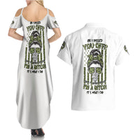 Oh I Pissed You Off Messy Bun Couples Matching Summer Maxi Dress and Hawaiian Shirt - Wonder Print Shop