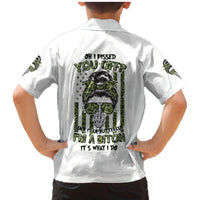 Oh I Pissed You Off Messy Bun Family Matching Mermaid Dress and Hawaiian Shirt - Wonder Print Shop