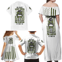 Oh I Pissed You Off Messy Bun Family Matching Off Shoulder Maxi Dress and Hawaiian Shirt - Wonder Print Shop