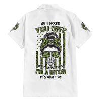 Oh I Pissed You Off Messy Bun Family Matching Short Sleeve Bodycon Dress and Hawaiian Shirt - Wonder Print Shop