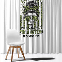 Oh I Pissed You Off Messy Bun Window Curtain - Wonder Print Shop