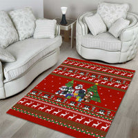 Miniature Schnauzer Family Snow Christmas Area Rug Xmas Holiday Patterns - Wonder Print Shop
