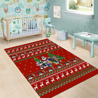 Miniature Schnauzer Family Snow Christmas Area Rug Xmas Holiday Patterns - Wonder Print Shop