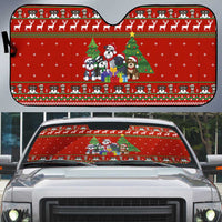 Miniature Schnauzer Family Snow Christmas Auto Sun Shade Xmas Holiday Patterns - Wonder Print Shop