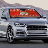 Miniature Schnauzer Family Snow Christmas Auto Sun Shade Xmas Holiday Patterns - Wonder Print Shop