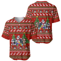 Miniature Schnauzer Family Snow Christmas Baseball Jersey Xmas Holiday Patterns - Wonder Print Shop