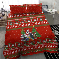 Miniature Schnauzer Family Snow Christmas Bedding Set Xmas Holiday Patterns - Wonder Print Shop