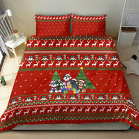 Miniature Schnauzer Family Snow Christmas Bedding Set Xmas Holiday Patterns - Wonder Print Shop