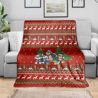Miniature Schnauzer Family Snow Christmas Blanket Xmas Holiday Patterns - Wonder Print Shop