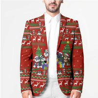 Miniature Schnauzer Family Snow Christmas Blazer Xmas Holiday Patterns - Wonder Print Shop
