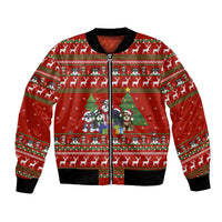 Miniature Schnauzer Family Snow Christmas Bomber Jacket Xmas Holiday Patterns - Wonder Print Shop