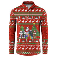 Miniature Schnauzer Family Snow Christmas Button Sweatshirt Xmas Holiday Patterns - Wonder Print Shop