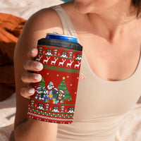 Miniature Schnauzer Family Snow Christmas 4 in 1 Can Cooler Tumbler Xmas Holiday Patterns - Wonder Print Shop