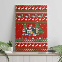 Miniature Schnauzer Family Snow Christmas Canvas Wall Art Xmas Holiday Patterns - Wonder Print Shop
