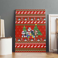 Miniature Schnauzer Family Snow Christmas Canvas Wall Art Xmas Holiday Patterns - Wonder Print Shop