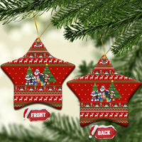 Miniature Schnauzer Family Snow Christmas Ceramic Ornament Xmas Holiday Patterns - Wonder Print Shop
