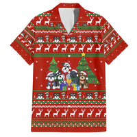 Miniature Schnauzer Family Snow Christmas Family Matching Short Sleeve Bodycon Dress and Hawaiian Shirt Xmas Holiday Patterns - Wonder Print Shop