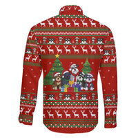 Miniature Schnauzer Family Snow Christmas Family Matching Short Sleeve Bodycon Dress and Hawaiian Shirt Xmas Holiday Patterns - Wonder Print Shop